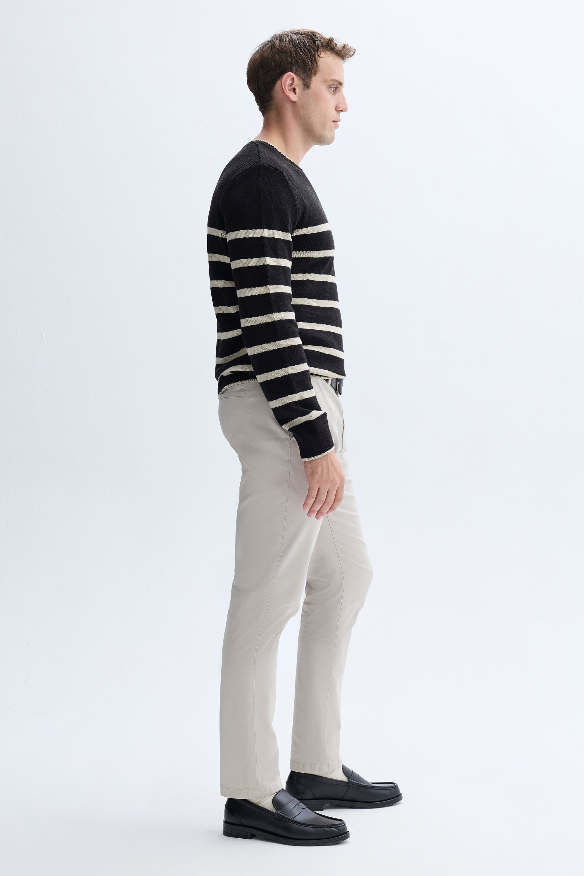 ÇİZGİLİ BİSİKLET YAKA TRİKO KAZAK