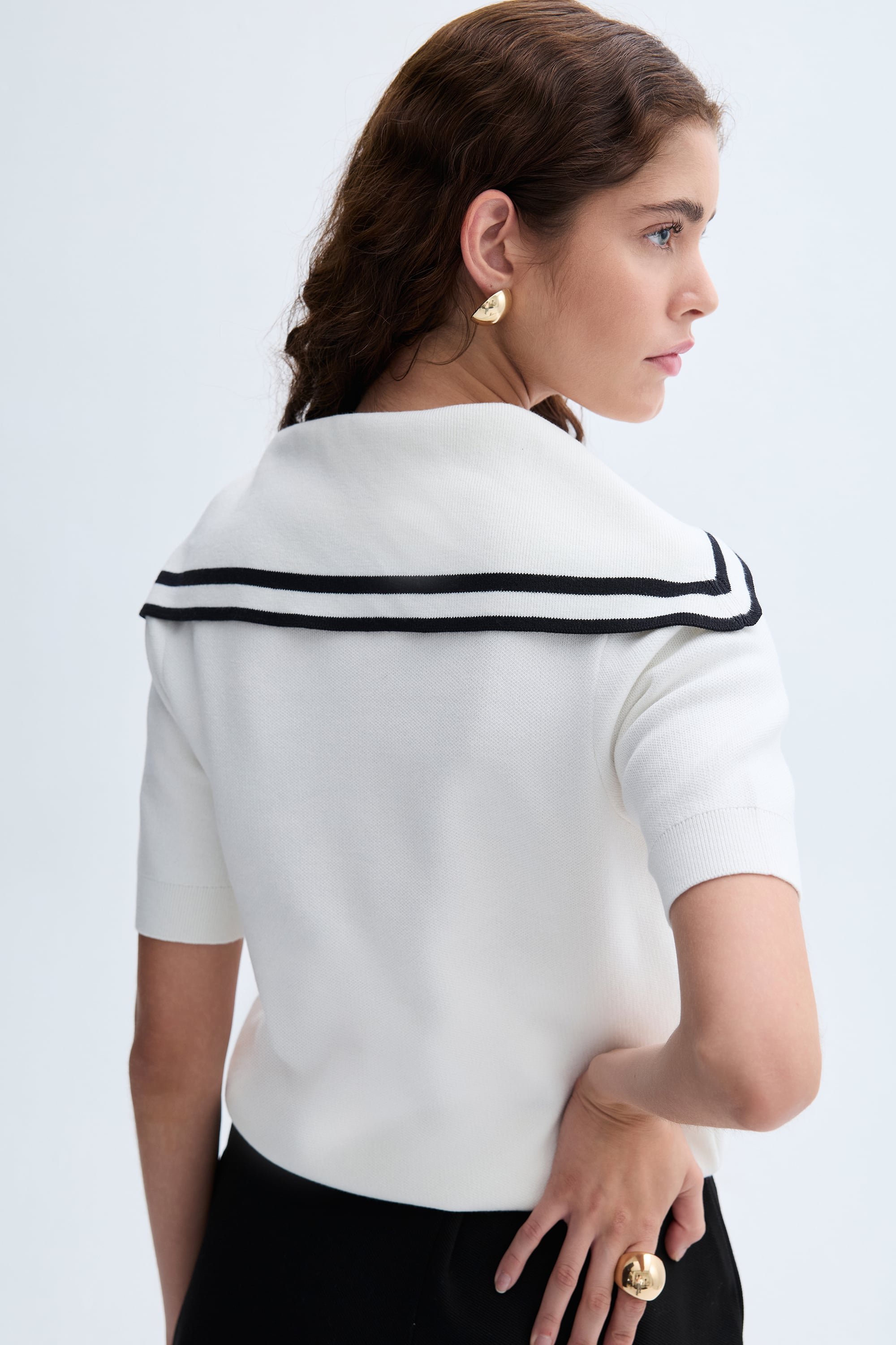 POLO YAKA DÜĞME DETAYLI TRİKO KAZAK