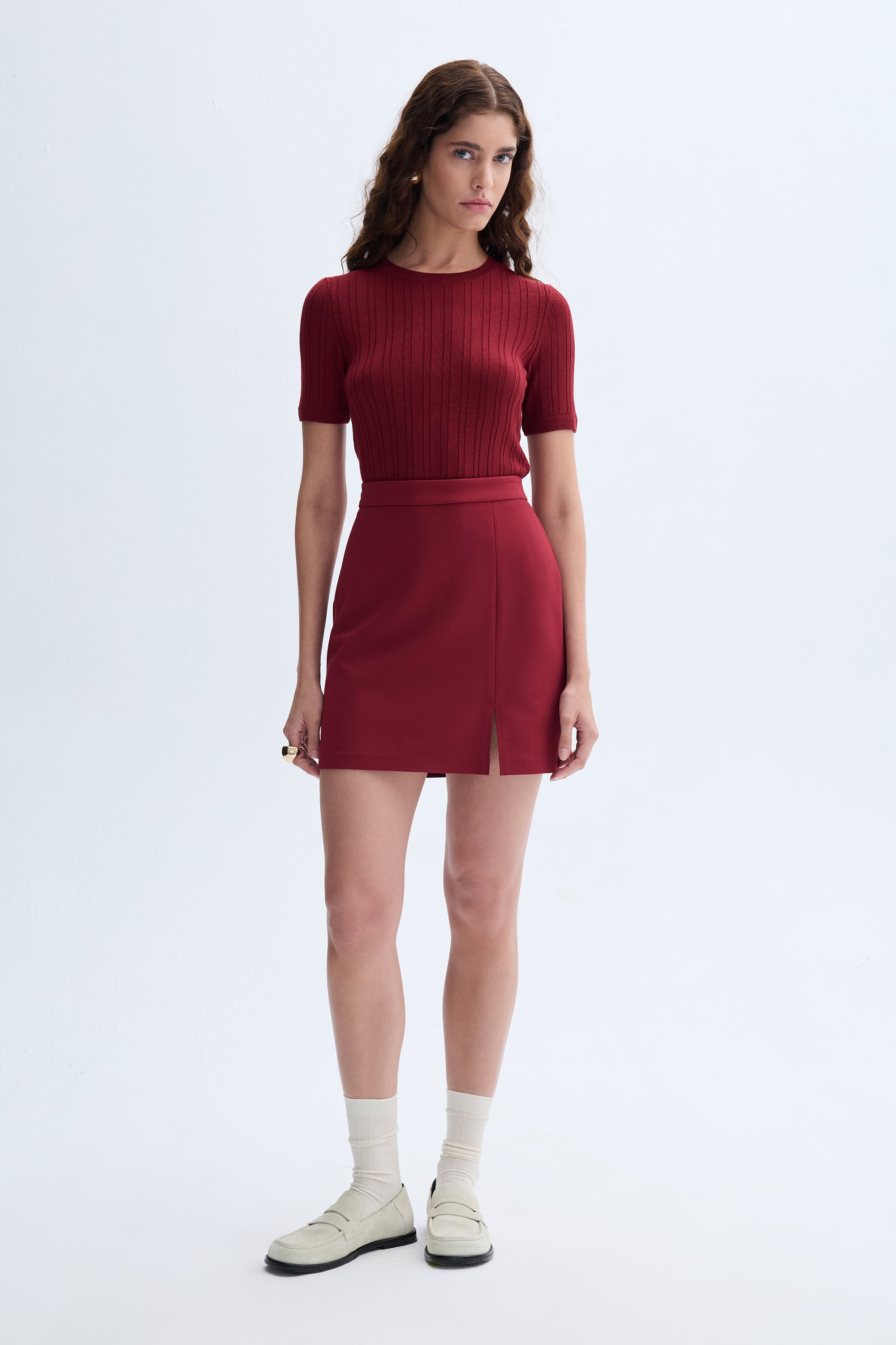 DÜZ KESİM MİNİ ETEK