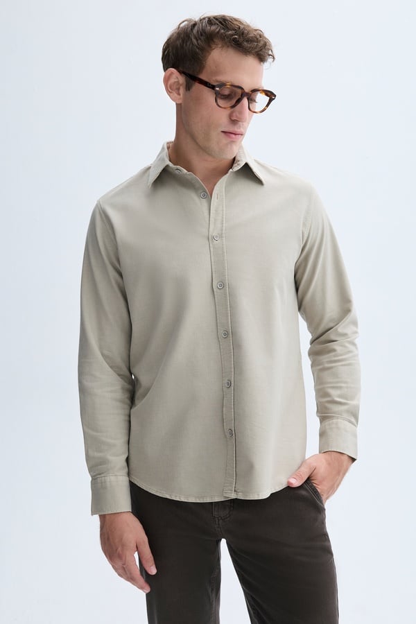 LİYOSEL KARIŞIMLI REGULAR FIT UZUN KOLLU GÖMLEK