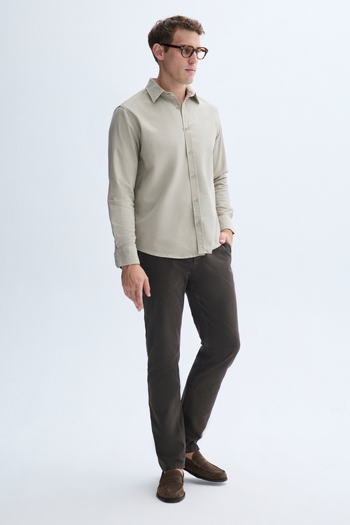 LİYOSEL KARIŞIMLI REGULAR FIT UZUN KOLLU GÖMLEK