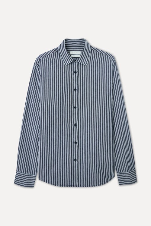 REGULAR FIT ÇİZGİLİ UZUN KOLLU GÖMLEK