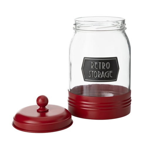  DUBLIN GALVANIZ DEKORLU KAVANOZ 1,5LT KIRMIZI