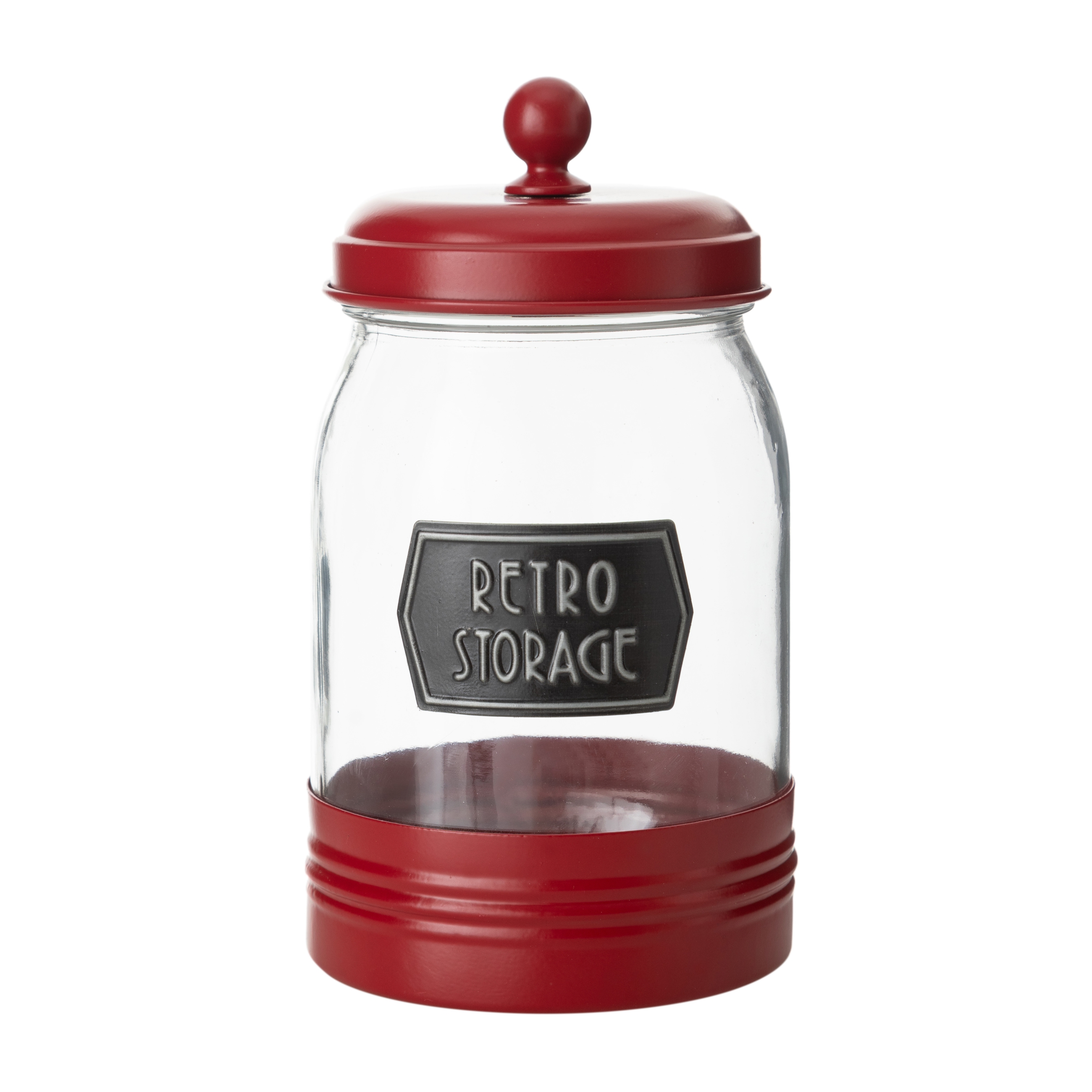 DUBLIN GALVANIZ DEKORLU KAVANOZ 1,5LT KIRMIZI