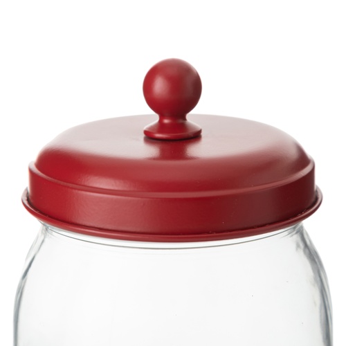  DUBLIN GALVANIZ DEKORLU KAVANOZ 1,5LT KIRMIZI