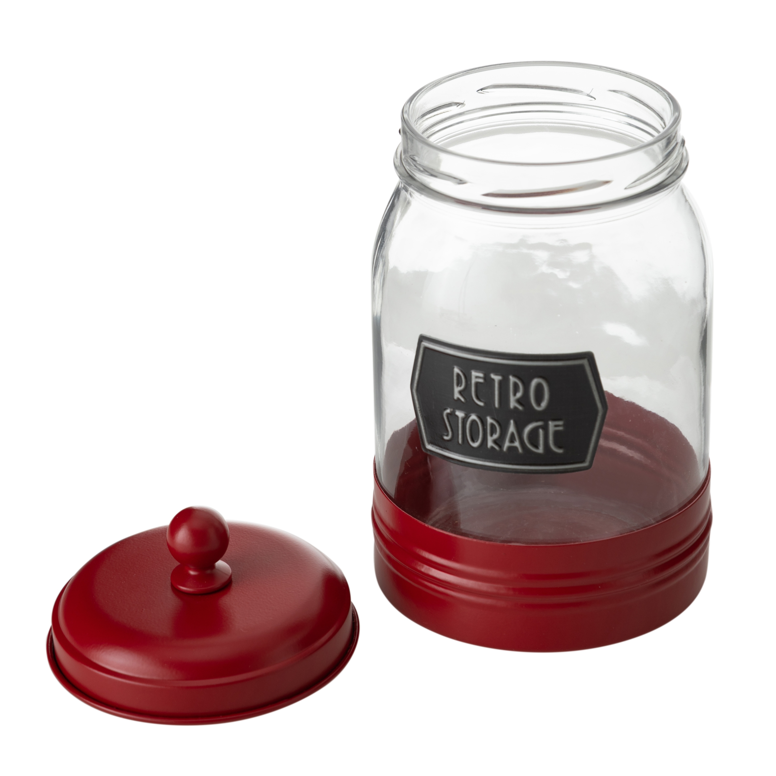 DUBLIN GALVANIZ DEKORLU KAVANOZ 1,5LT KIRMIZI