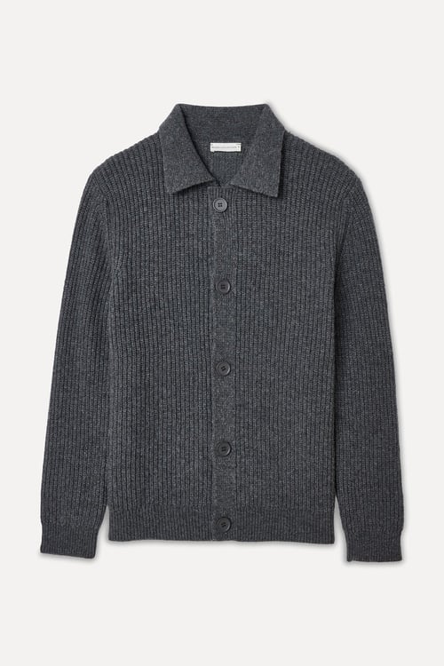 MELANJLI POLO YAKA YÜN KARIŞIMLI HIRKA