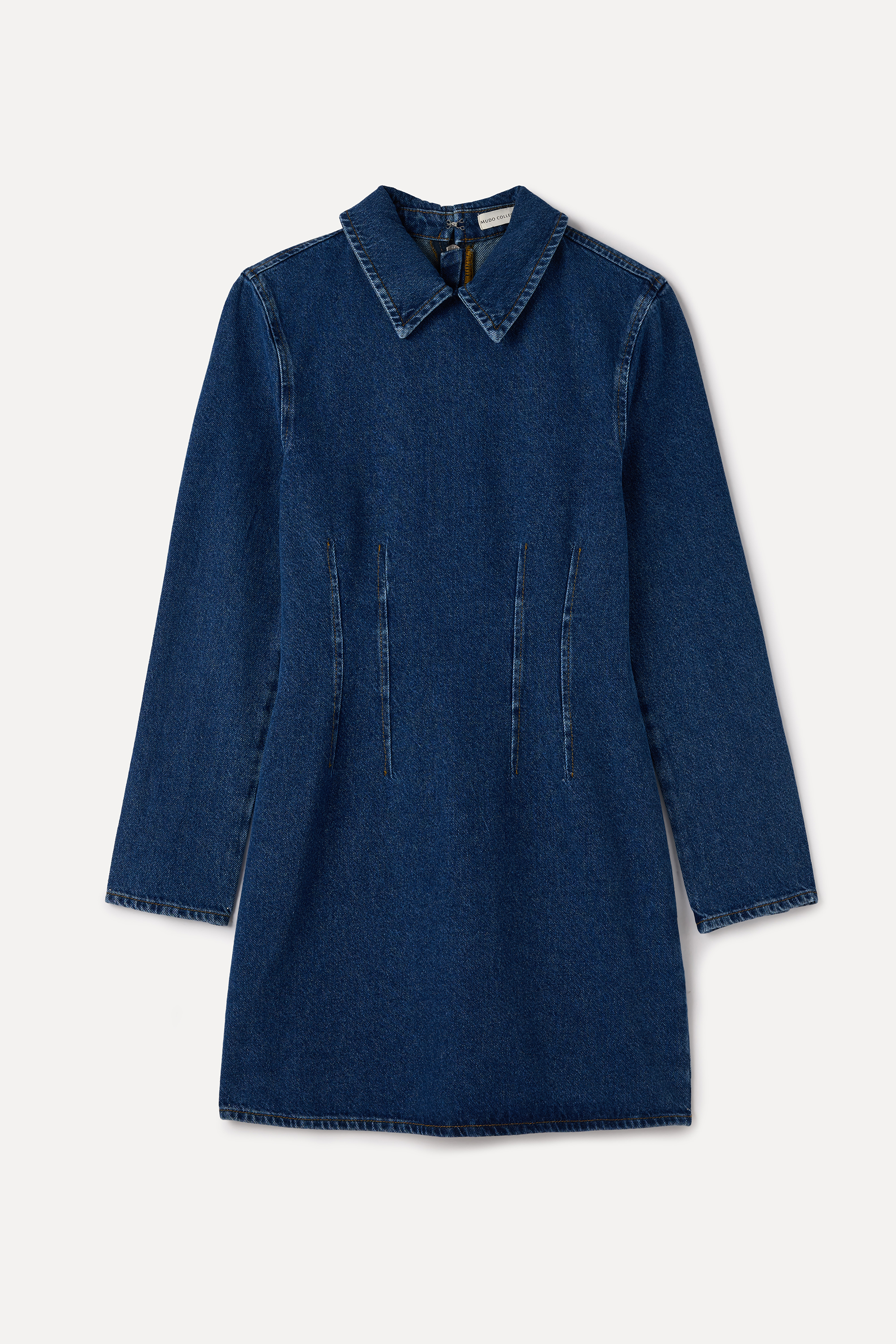 UZUN KOLLU MİNİ JEAN ELBİSE