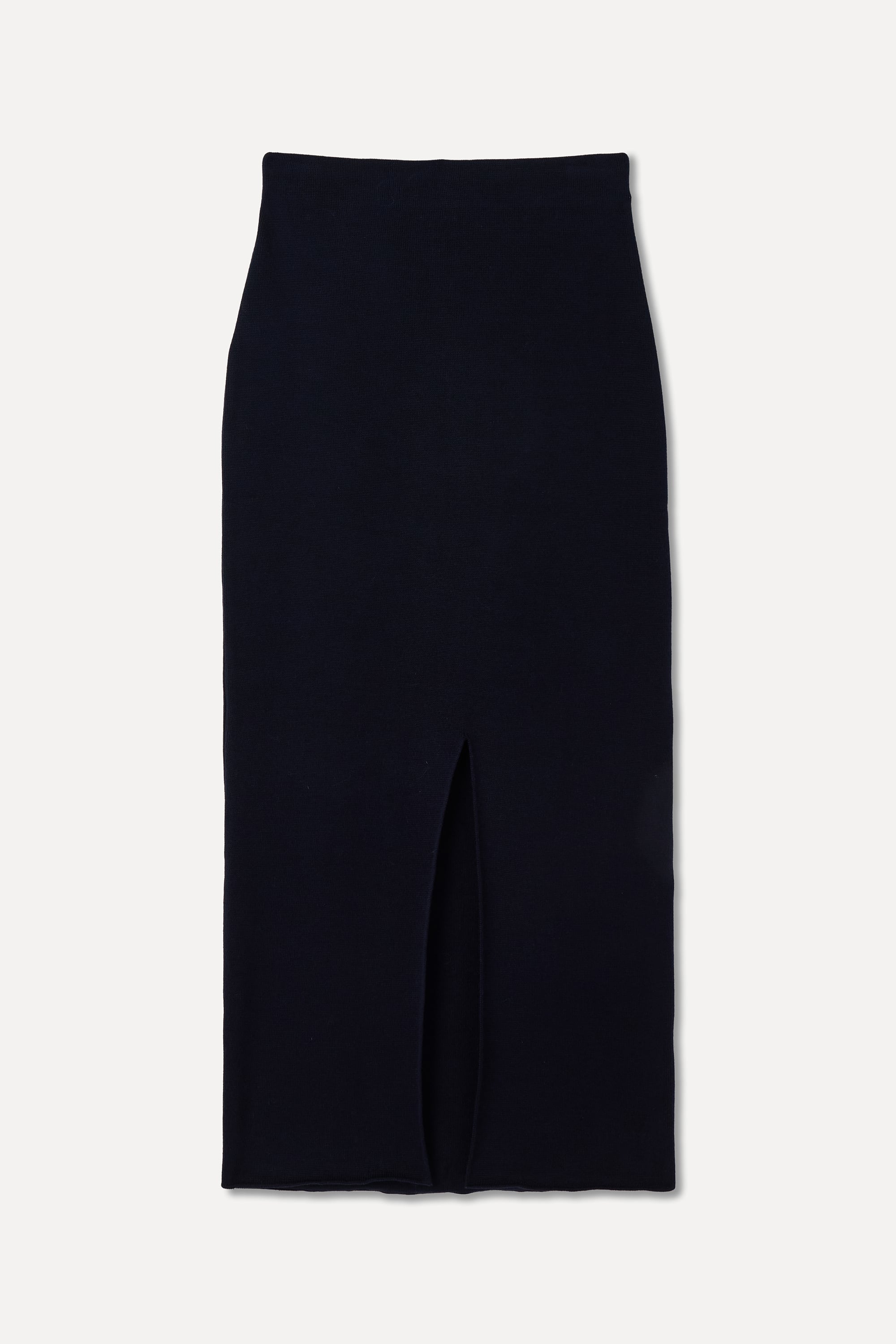 DÜĞME DETAYLI TRİKO MİDİ ETEK