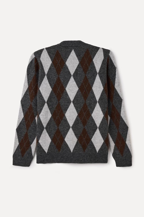 V YAKA BAKLAVA DESENLİ HIRKA