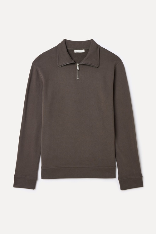 FERMUARLI DİK YAKA SWEATSHIRT