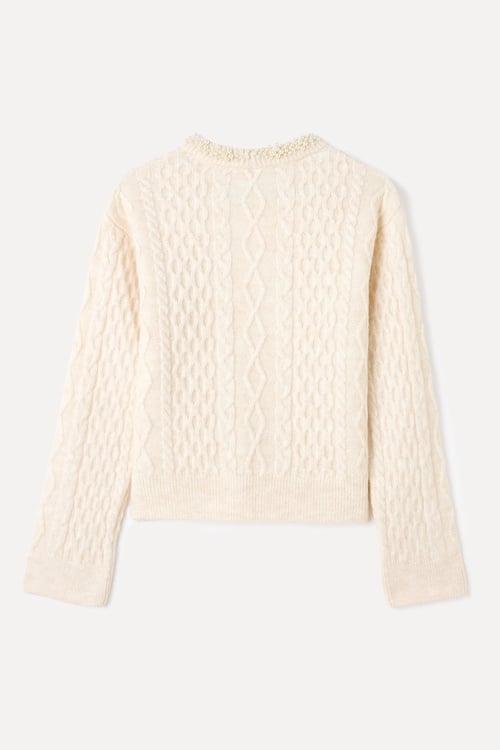  İNCİLİ BİSİKLET YAKA KAZAK