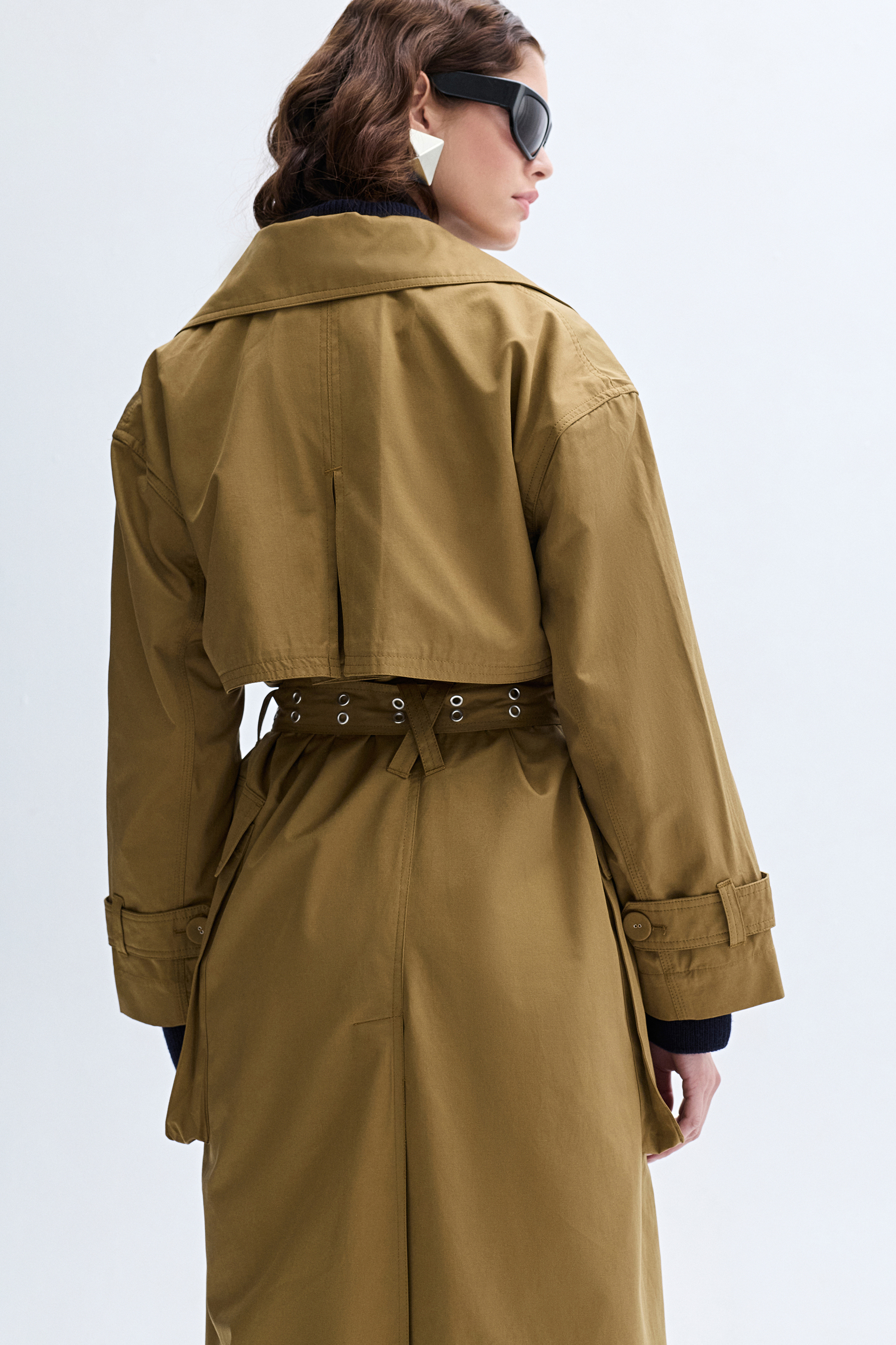 OVERSIZE KEMERLİ UZUN TRENÇKOT