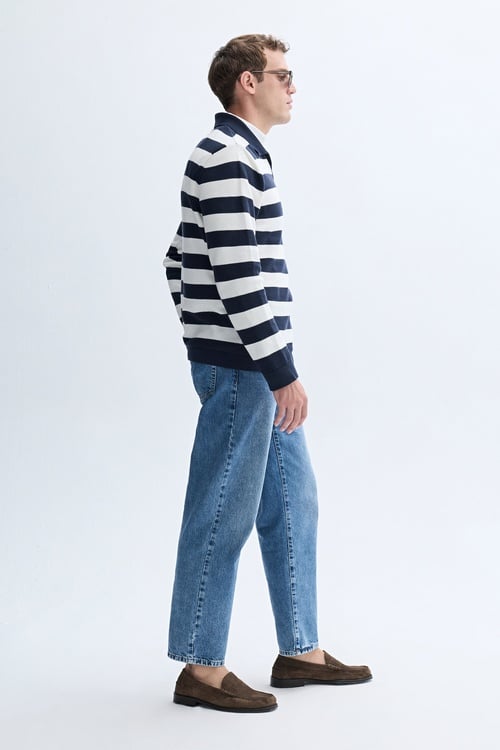 RENK BLOKLU POLO YAKA TRİKO KAZAK