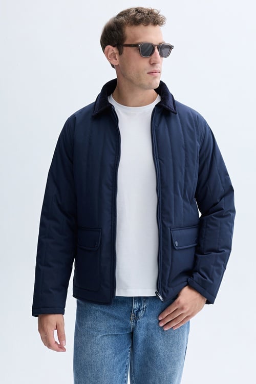 KADİFE YAKA KAPİTONELİ MONT