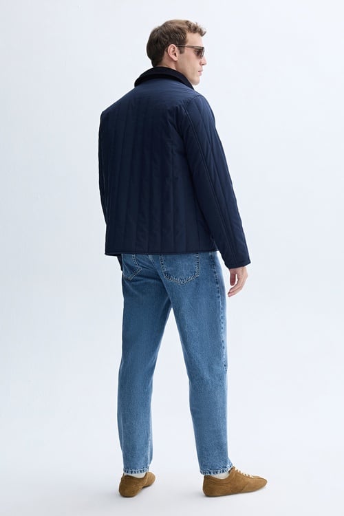 KADİFE YAKA KAPİTONELİ MONT