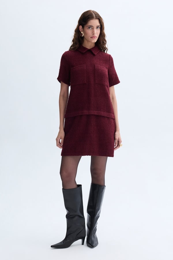 CEP DETAYLI TÜVİT MİNİ ELBİSE