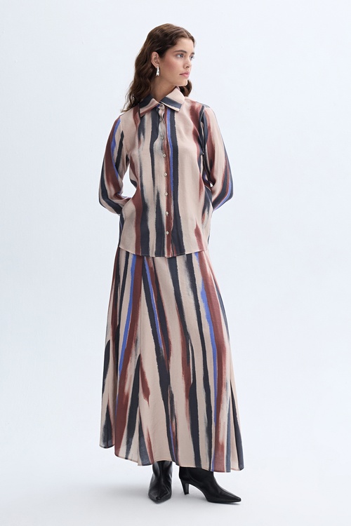 MODAL KARIŞIMLI BASKILI GÖMLEK