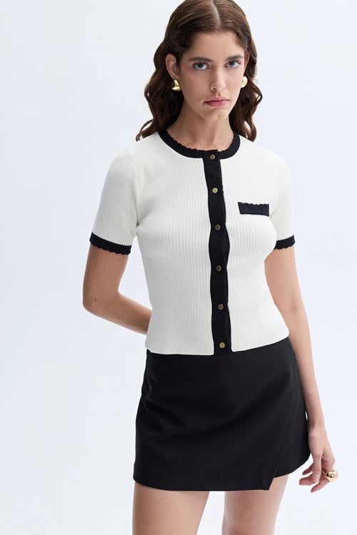 BİSİKLET YAKA KISA KOLLU HIRKA