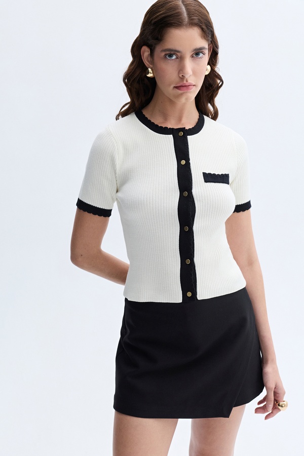 BİSİKLET YAKA KISA KOLLU HIRKA