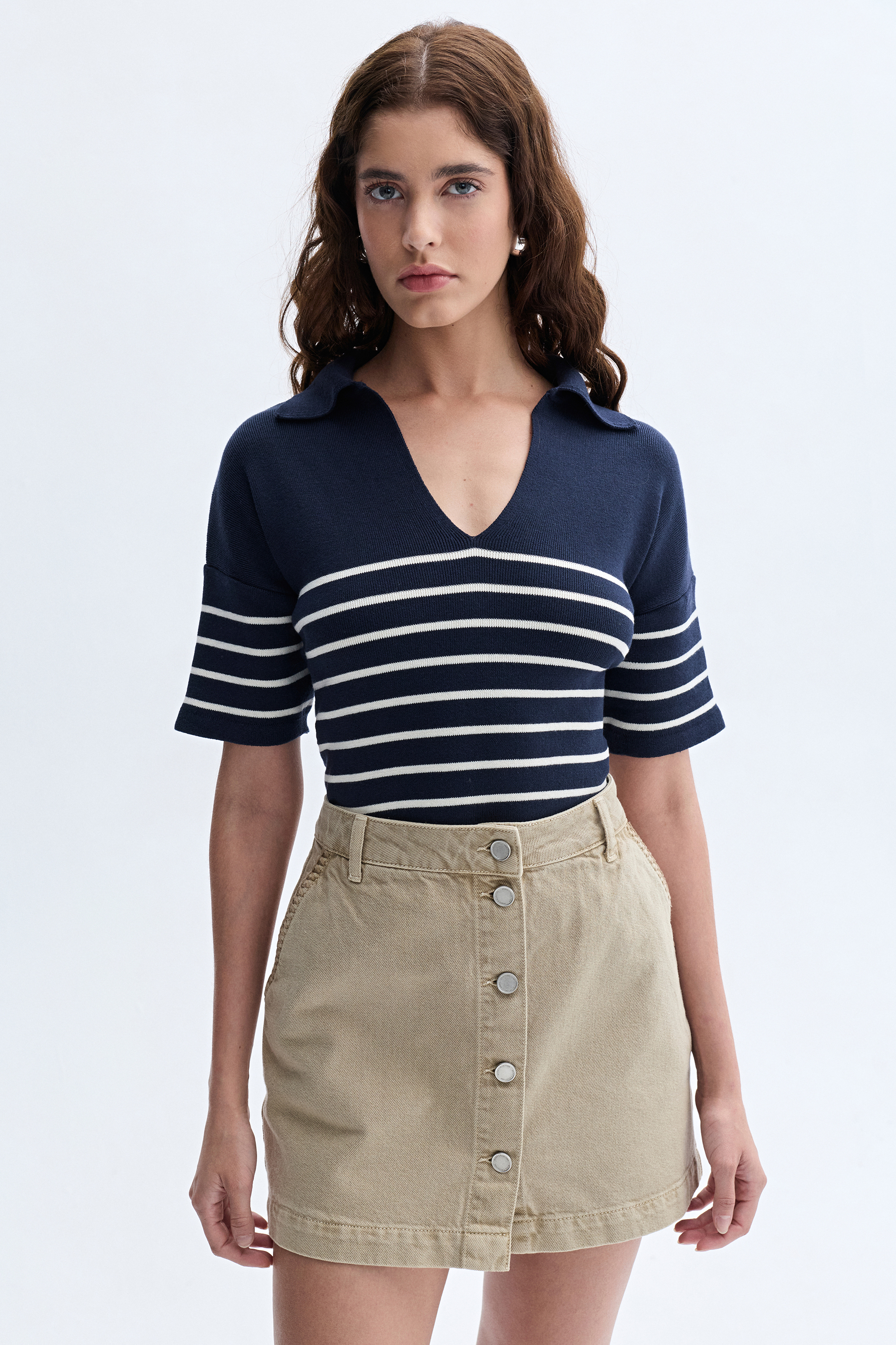 LOOSE FIT POLO YAKA KISA KOLLU KAZAK