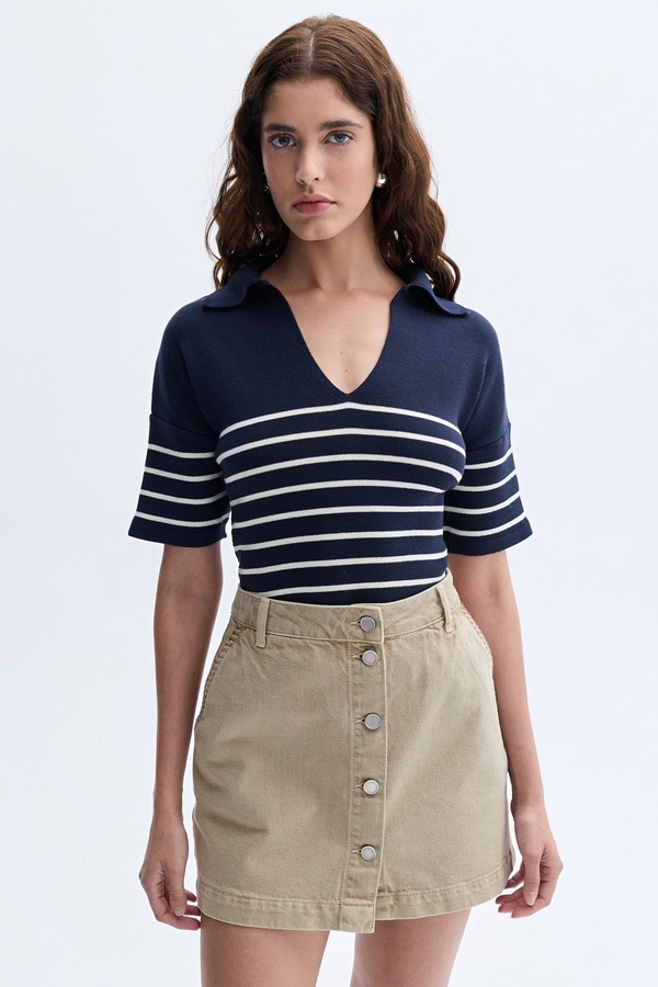 LOOSE FIT POLO YAKA KISA KOLLU KAZAK