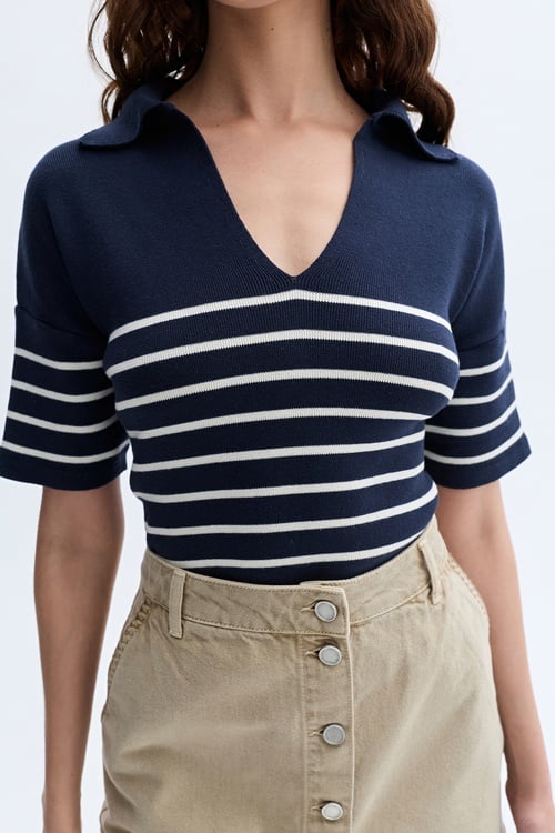 LOOSE FIT POLO YAKA KISA KOLLU KAZAK