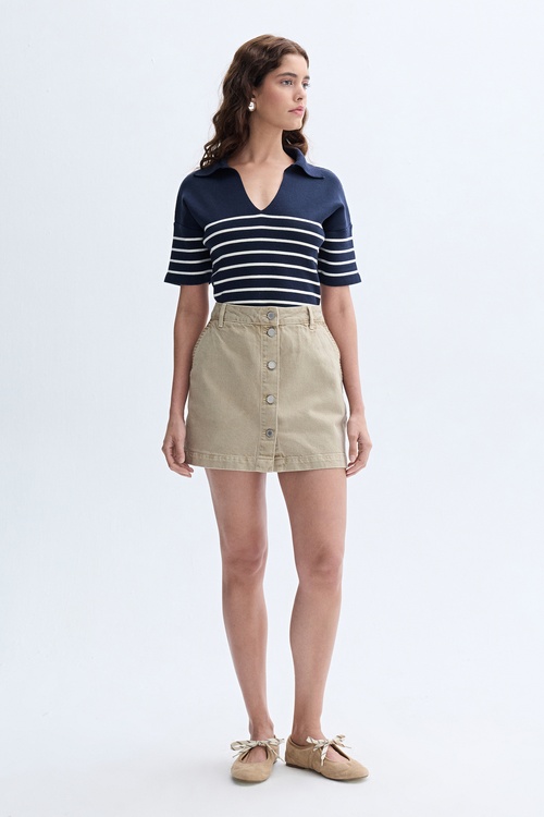 LOOSE FIT POLO YAKA KISA KOLLU KAZAK