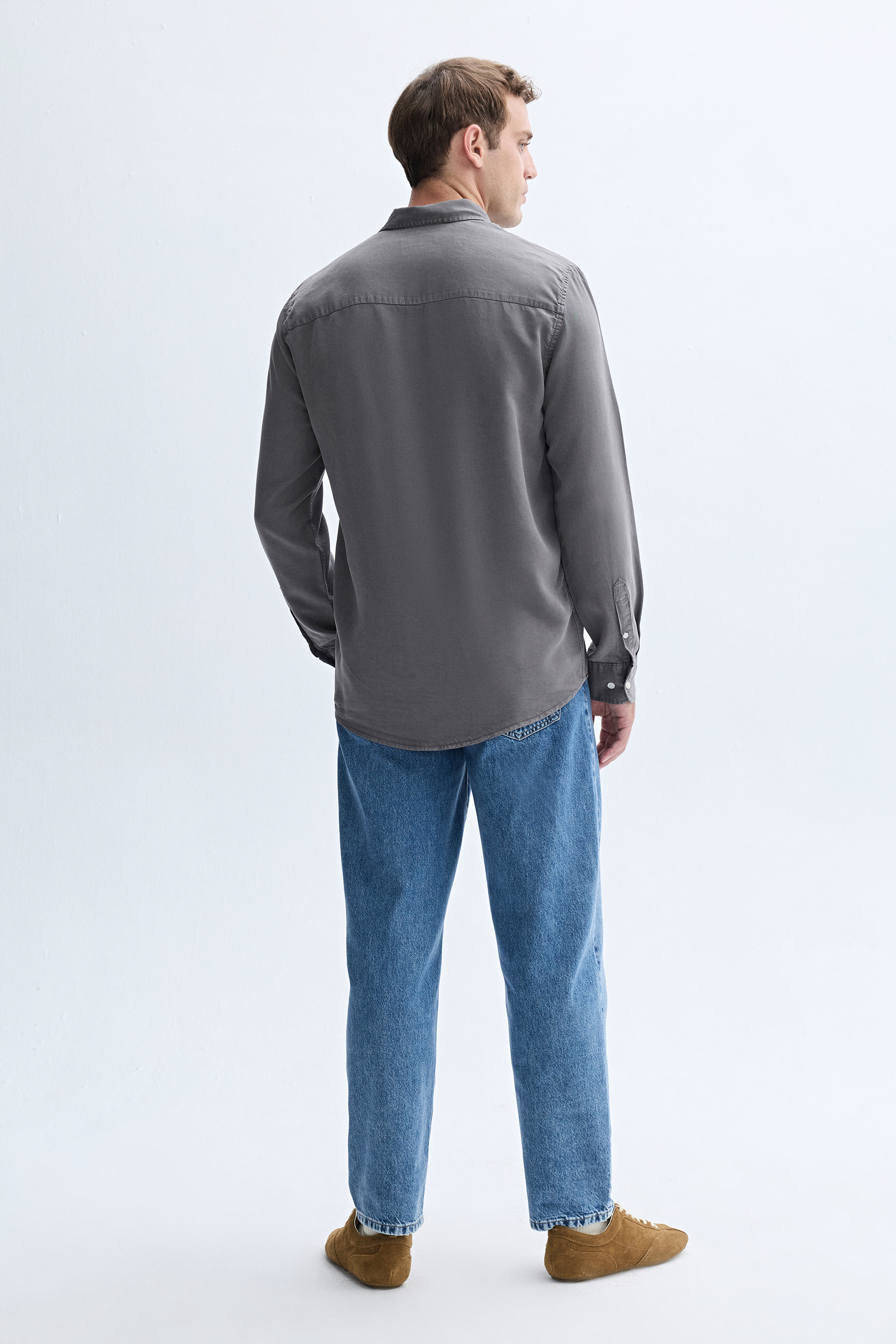 REGULAR FIT UZUN KOLLU LİYOSEL GÖMLEK