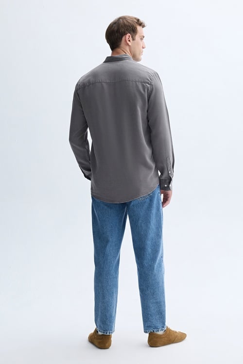 REGULAR FIT UZUN KOLLU LİYOSEL GÖMLEK