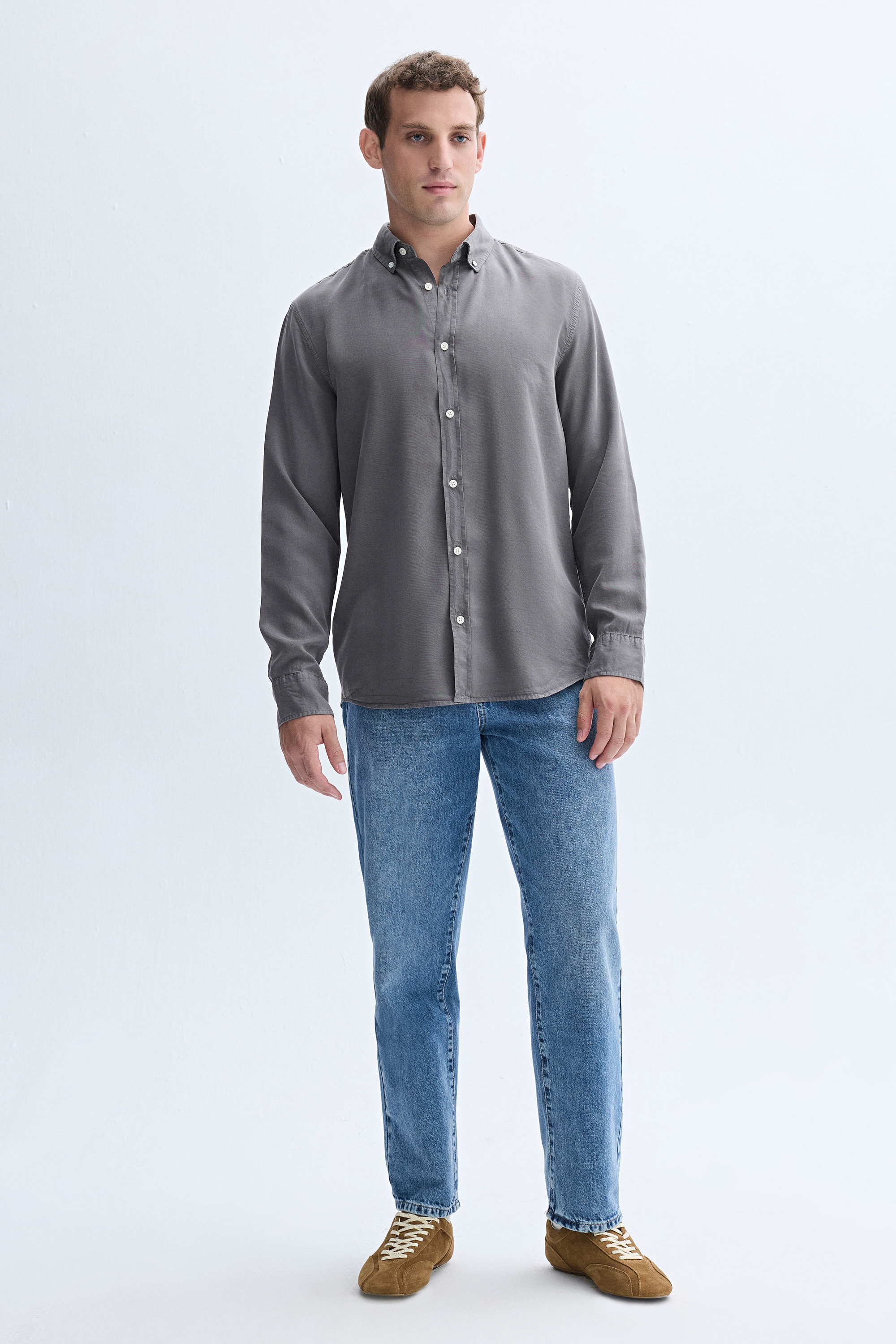 REGULAR FIT UZUN KOLLU LİYOSEL GÖMLEK