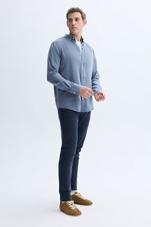 REGULAR FIT UZUN KOLLU LİYOSEL GÖMLEK