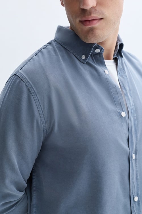 REGULAR FIT UZUN KOLLU LİYOSEL GÖMLEK