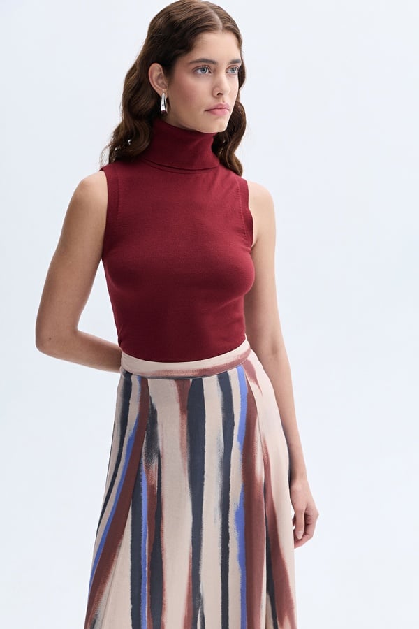 BALIKÇI YAKA FITTED KOLSUZ KAZAK