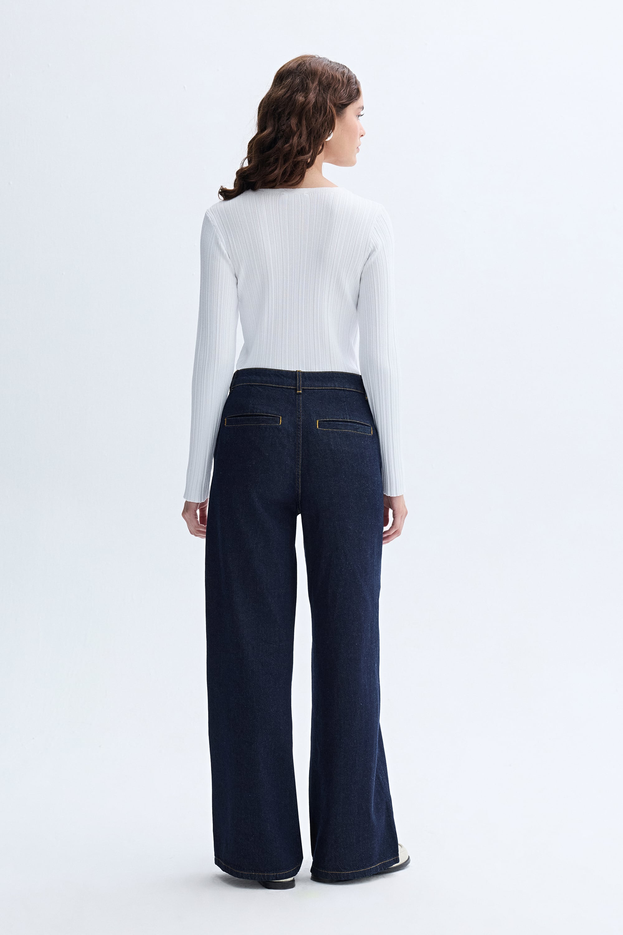 V YAKA FITTED TRİKO KAZAK