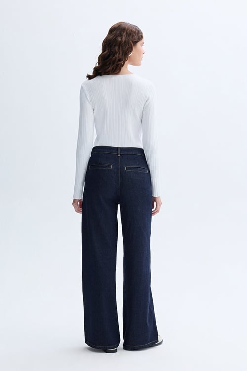 V YAKA FITTED TRİKO KAZAK