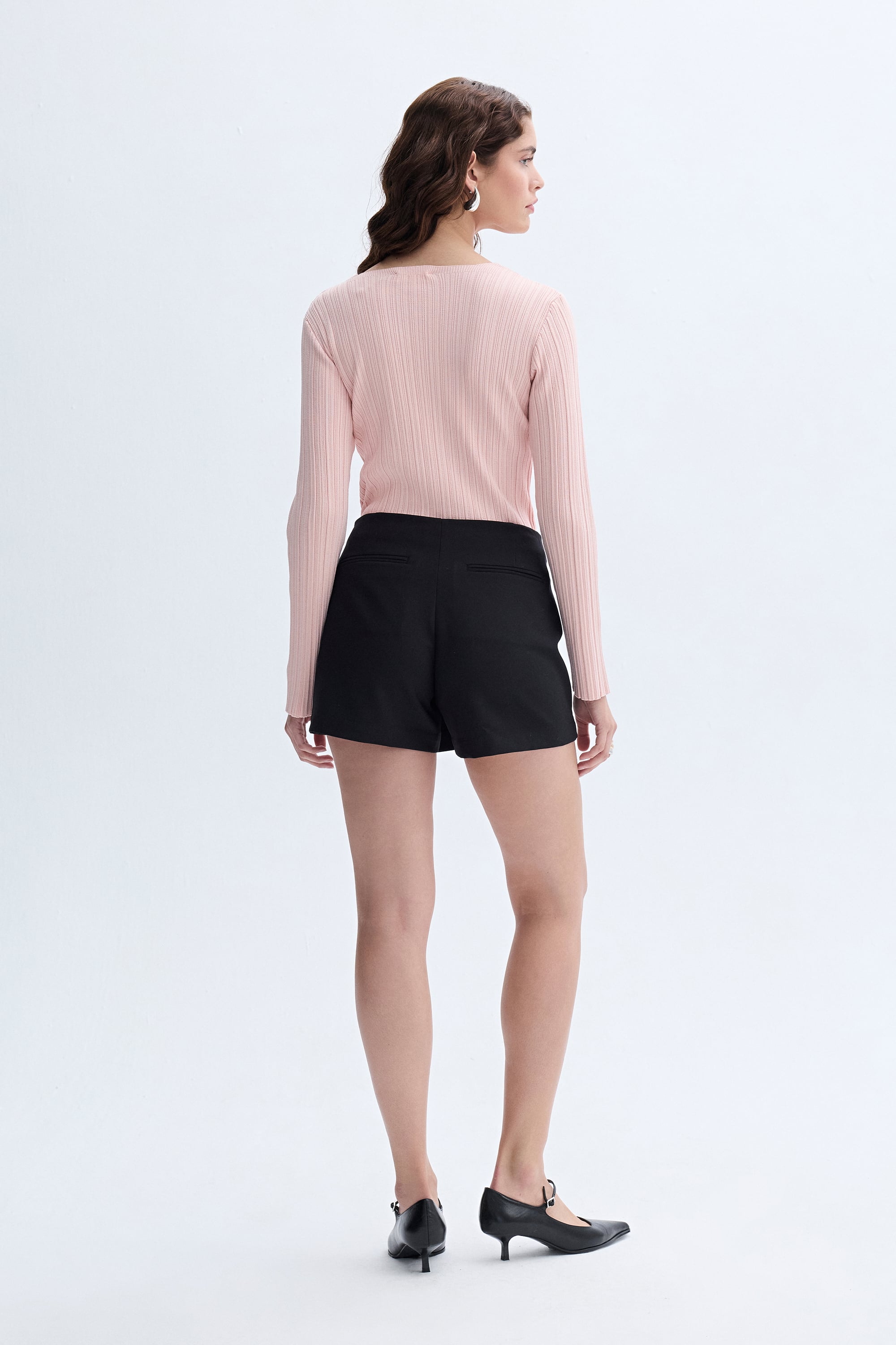 V YAKA FITTED TRİKO KAZAK