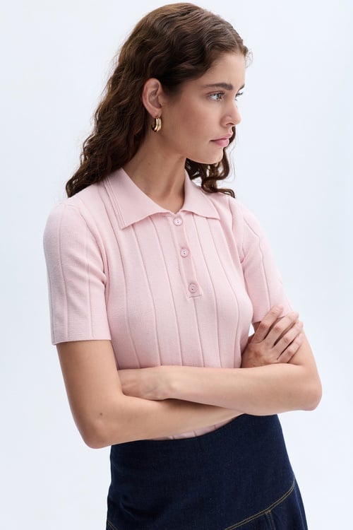 DÜĞMELİ POLO YAKA KISA KOLLU TRİKO KAZAK