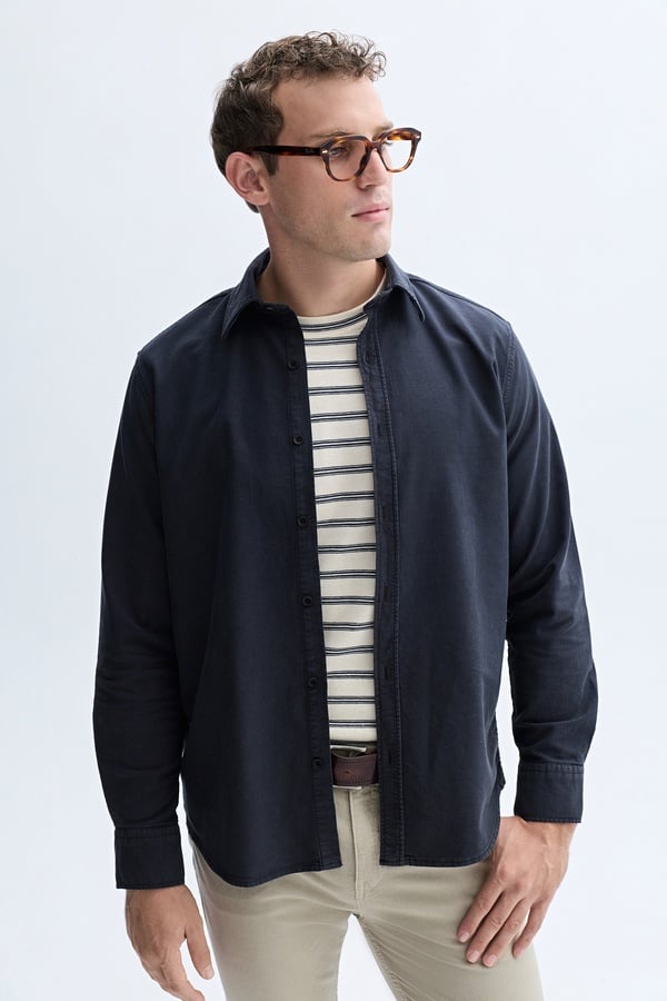 LİYOSEL KARIŞIMLI REGULAR FIT UZUN KOLLU GÖMLEK