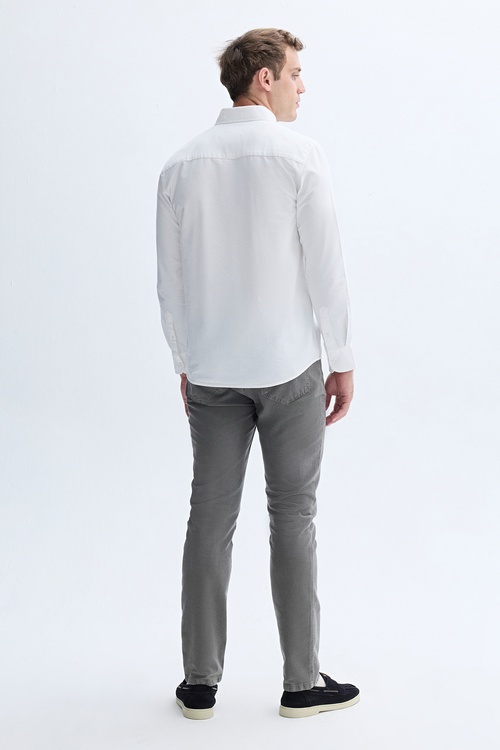 TEKSTÜRLÜ SLIM FIT LİYOSEL KARIŞIMLI PANTOLON