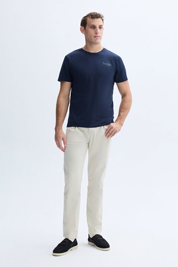 BASKILI BİSİKLET YAKA T-SHIRT