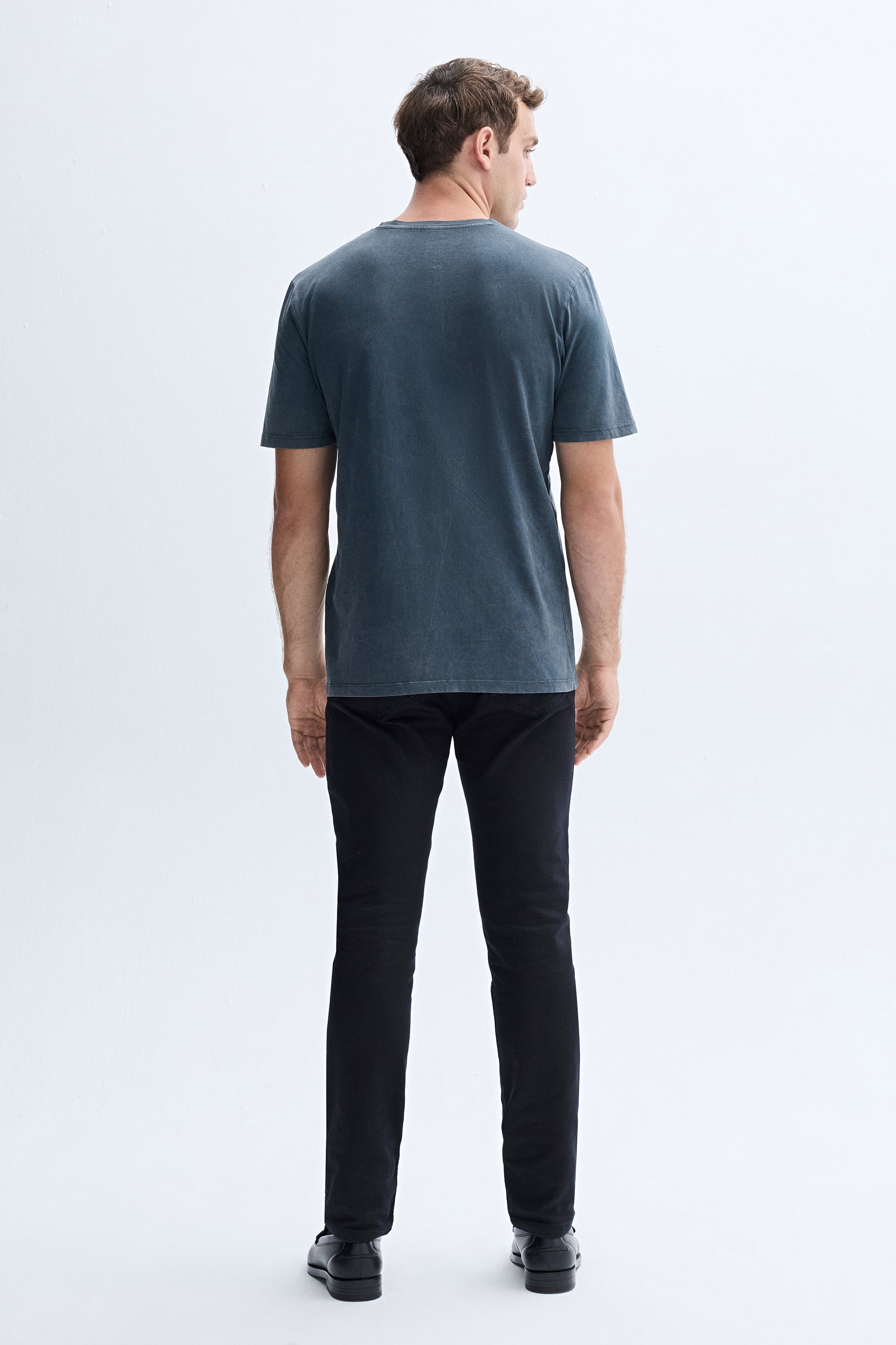 BASKILI BİSİKLET YAKA T-SHIRT