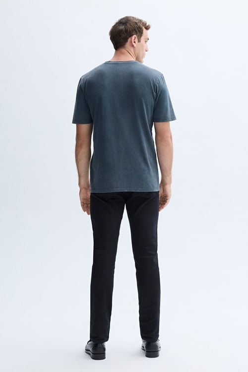 BASKILI BİSİKLET YAKA T-SHIRT