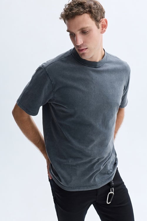 RELAX FIT BİSİKLET YAKA T-SHIRT