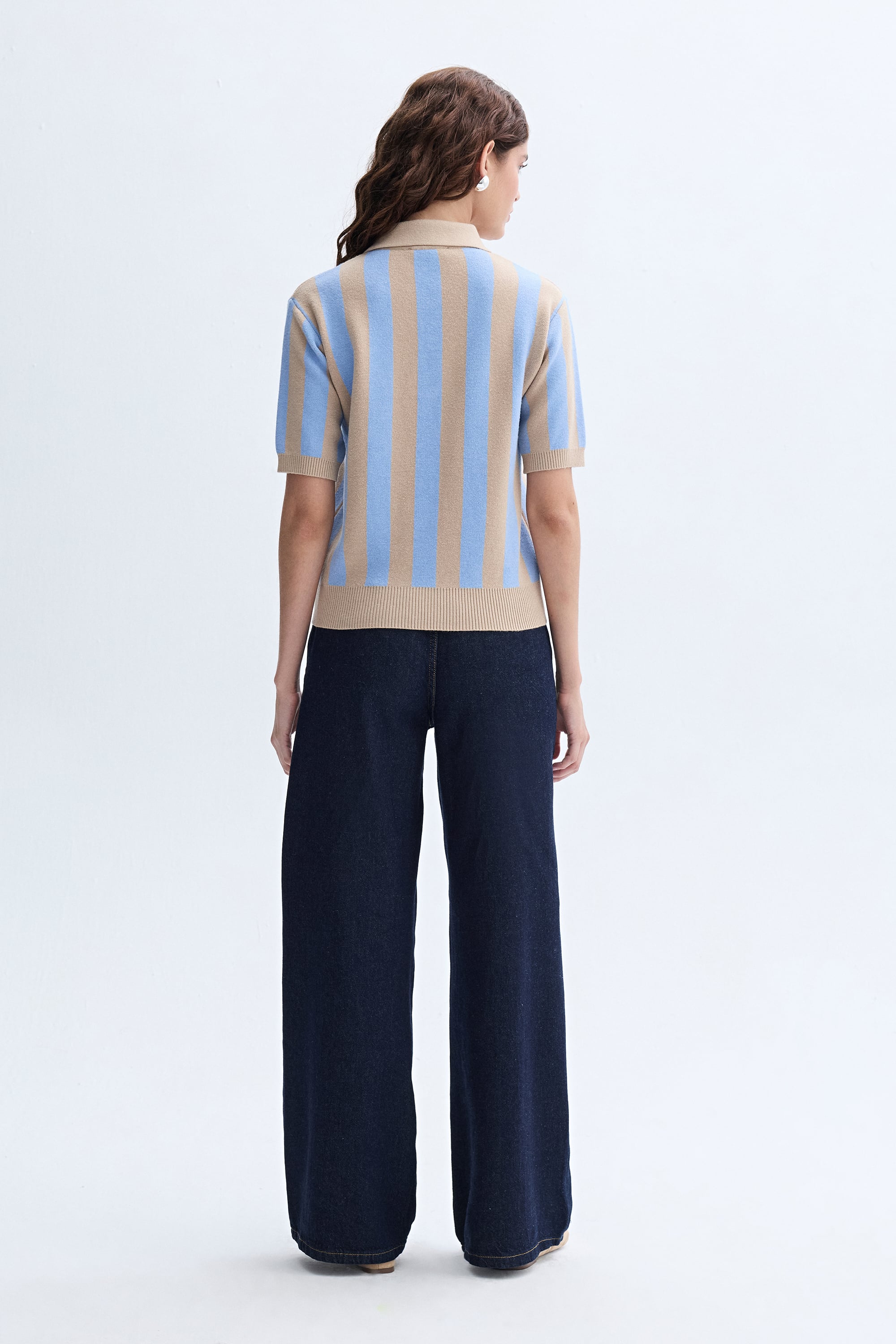 ÇİZGİLİ POLO YAKA KISA KOLLU TRİKO