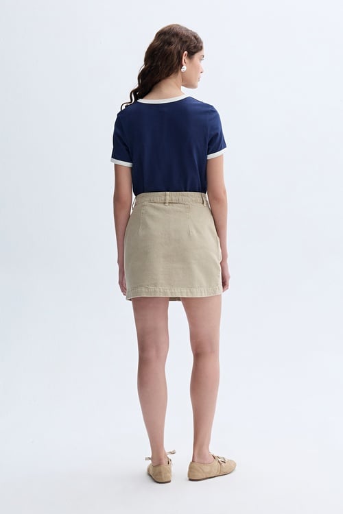 BASKILI BİSİKLET YAKA T-SHIRT