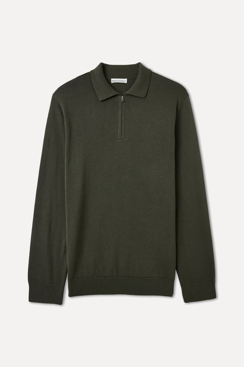 FERMUARLI POLO YAKA TRİKO KAZAK