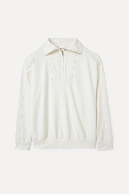 FERMUARLI DİK YAKA SWEATSHIRT