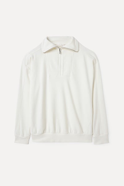 Mudo Kadın Mavi Fermuarlı Dik Yaka Sweatshirt