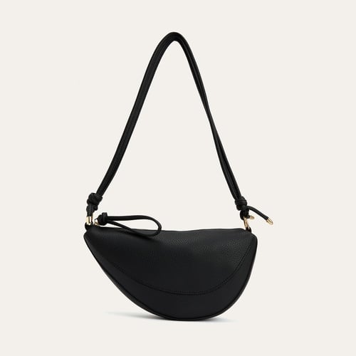 DERİ GÖRÜNÜMLÜ OVAL OMUZ ÇANTASI